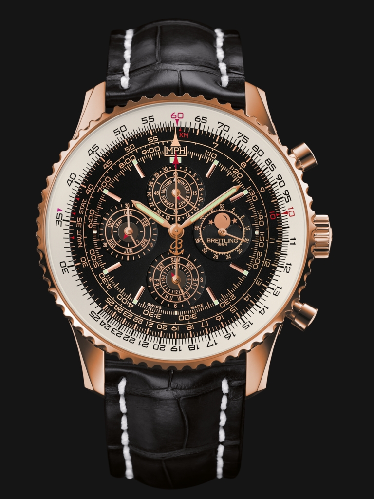 Copy Breitling Navitimer QP Watches With Black Leather Straps